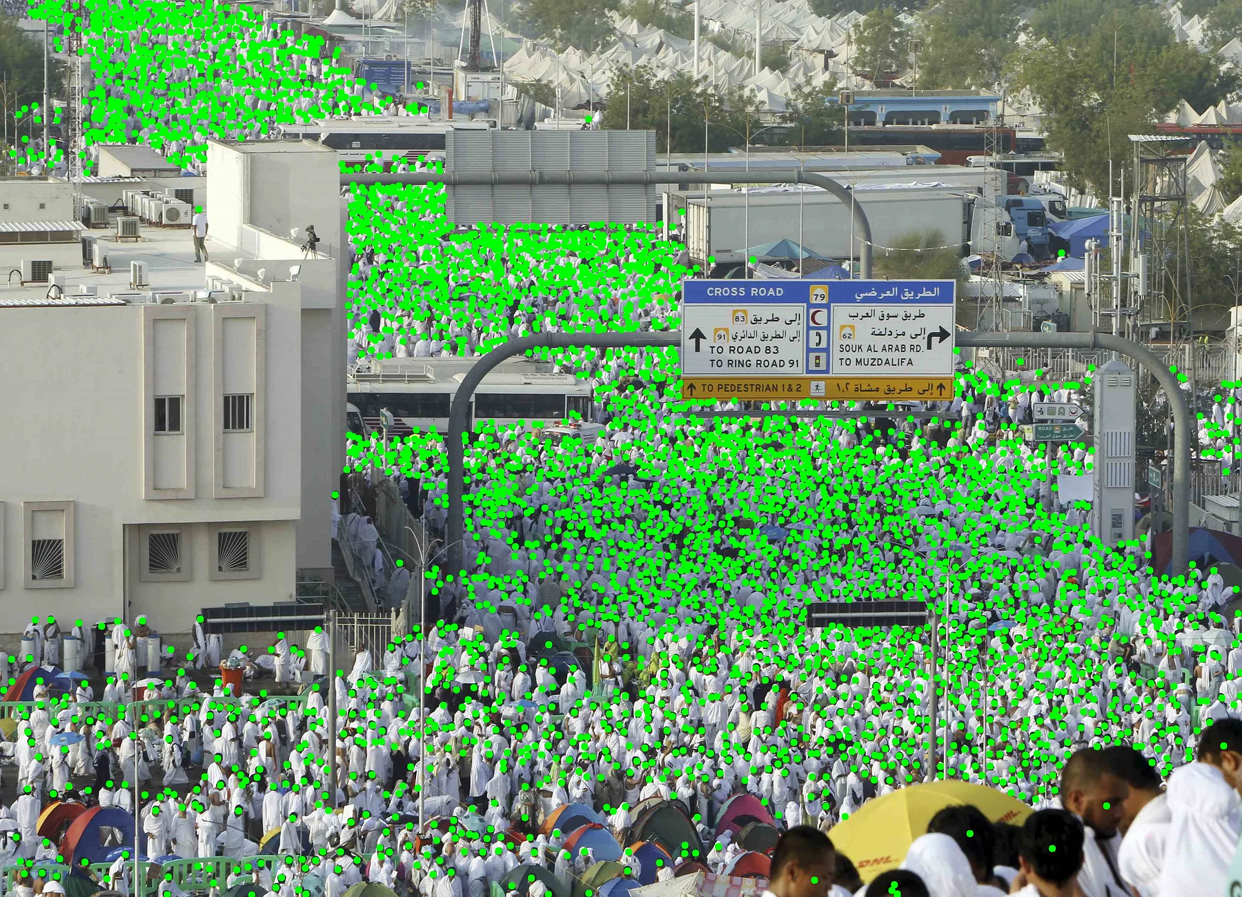 Prayer-hall count · the Haram